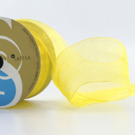 32082_Лента органза SAFISA мини-рулон, 39 мм, 2 м, цвет 32, желтый