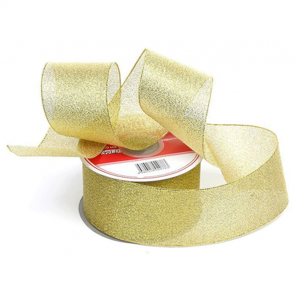 Лента IDEAL с люрексом арт.ТВ-ЛЮР шир.20мм цв.золото уп.22,85 м