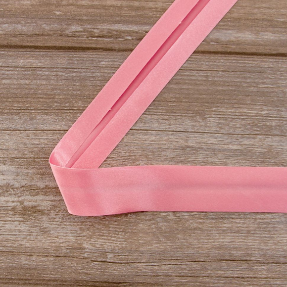 Косая бейка атласная 30 мм, 25 м, цвет 06, розово-персиковый