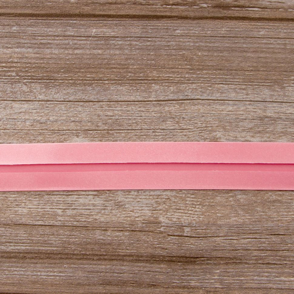 Косая бейка атласная 30 мм, 25 м, цвет 06, розово-персиковый