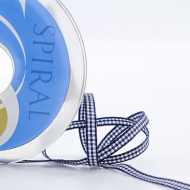 24006_Лента с рисунком клетка SAFISA, 6 мм, 25 м, цвет 15, темно-синий