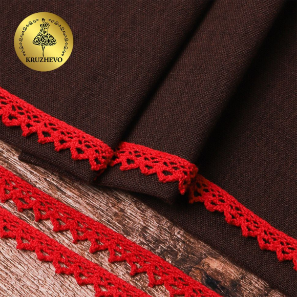 Тесьма вязаная KRUZHEVO 10мм TBY-5036.31 цв.31 красный уп.10м