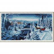 Рисунок на ткани (Бисер) КОНЁК арт. 1263 Зимняя прогулка 25х45 см