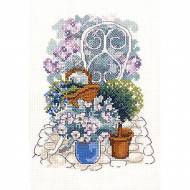 Набор для вышивания PERMIN арт.12-4378 Цветы в кашпо 17х22 см Набор для вышивания PERMIN арт.12-4378 Цветы в кашпо 17х22 см