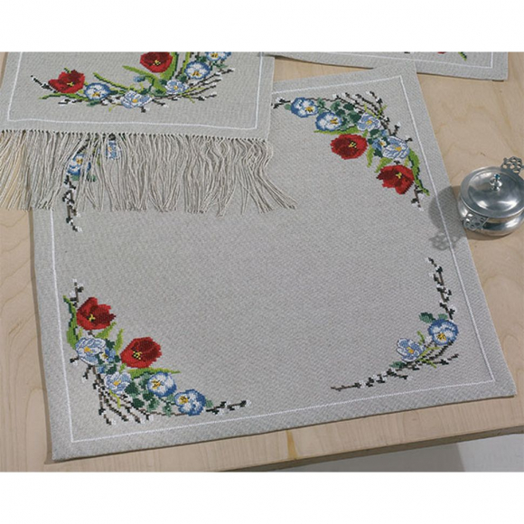 Набор для вышивания PERMIN арт.27-2856 Скатерть Весенние цветы 60х60 см