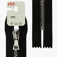 29522_Молния металл, Ni, неразъёмная, на атласной тесьме, 6 мм, 16 см, цвет 2110, черный