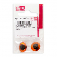 19439_Глазки пластиковые на ножке, цвет янтарный, диаметр 16 мм