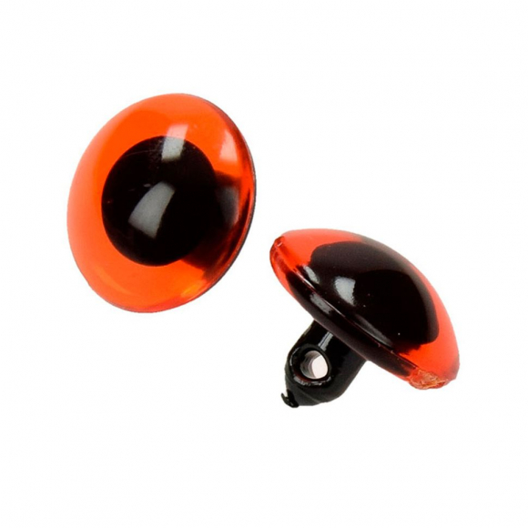 19439_Глазки пластиковые на ножке, цвет янтарный, диаметр 16 мм