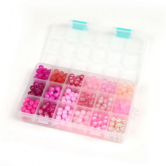 Набор бусин MAGIC 4 HOBBY арт. MG.N18.P цв.розовый 18 видов