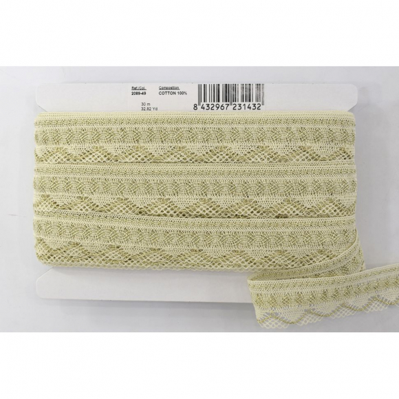 Кружево, 34 мм, цвет шампань