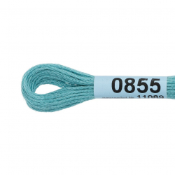 Нитки для вышивания Gamma мулине (0820-3070) 100% хлопок 24 x 8 м цв.0855 бирюзово-голубой