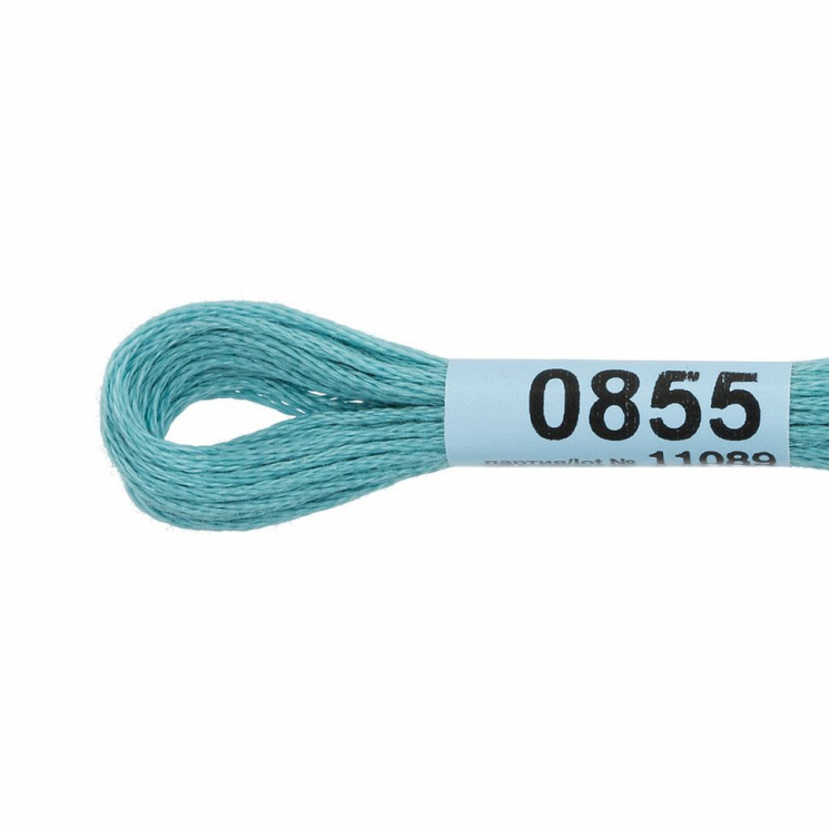 Нитки для вышивания Gamma мулине (0820-3070) 100% хлопок 24 x 8 м цв.0855 бирюзово-голубой