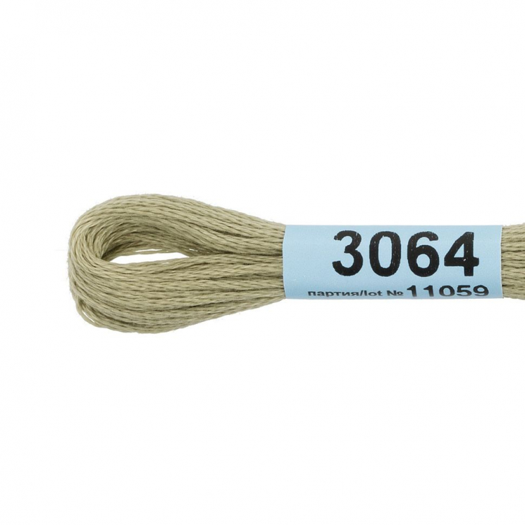 Нитки для вышивания Gamma мулине (0820-3070) 100% хлопок 24 x 8 м цв.3064 оливковый