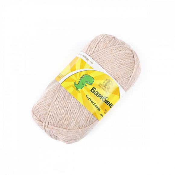 Пряжа для вязания КАМТ Бамбино (35% шерсть меринос, 65% акрил) 10х50г/150м цв.188 топл.молоко