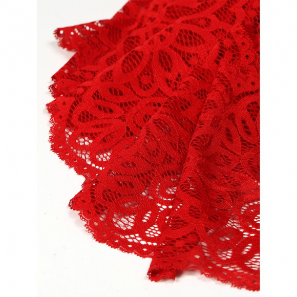 Кружево-стрейч KRUZHEVO арт.TBY.L1189 шир.195мм цв.100 красный уп.3 м