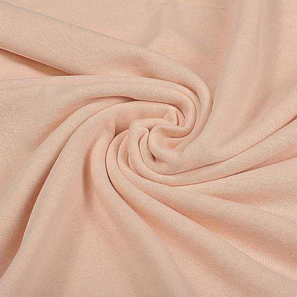 Ткань футер 3х нитка петля гл/крашеный диагональ 310г/м?  65%хб 35%пэ  шир.180см арт.УН-3106535-30 цв.крем-брюле рул. 35-60м (1кг-1,8м)