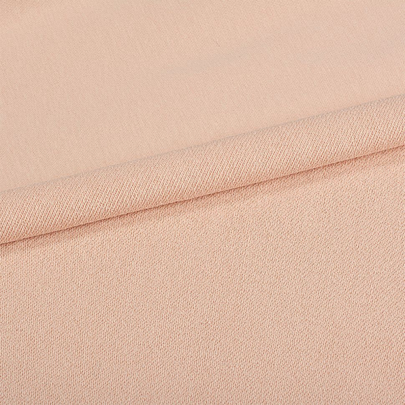 Ткань футер 3х нитка петля гл/крашеный диагональ 310г/м?  65%хб 35%пэ  шир.180см арт.УН-3106535-30 цв.крем-брюле рул. 35-60м (1кг-1,8м)