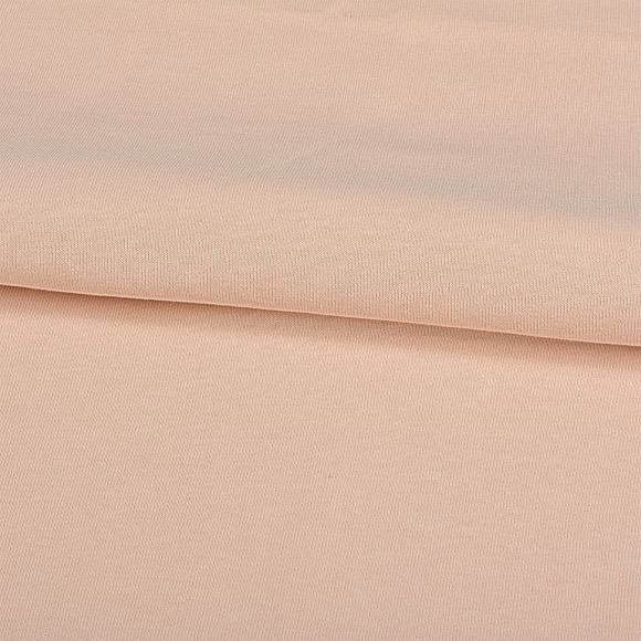 Ткань футер 3х нитка петля гл/крашеный диагональ 310г/м?  65%хб 35%пэ  шир.180см арт.УН-3106535-30 цв.крем-брюле рул. 35-60м (1кг-1,8м)