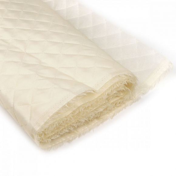 Термостежка Подкладка НАРЕЗКА арт.РАД.65962 170Т № 0201/0103 рис.№5 клетка 3,5см цв.св.бежевый Синтепон 100г/м? шир.150см уп.5м