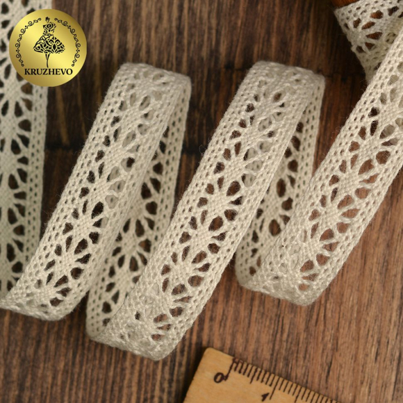 Тесьма вязаная KRUZHEVO 15мм TBY.15.01.099 цв.28 молочный уп.10м Тесьма вязаная KRUZHEVO 15мм TBY.15.01.099 цв.28 молочный уп.10м