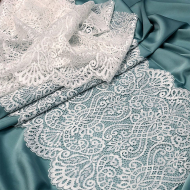 Кружево-стрейч KRUZHEVO арт.TBY.40992 шир.225мм цв.001 белый уп.120м