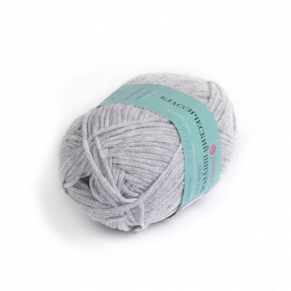Пряжа для вязания ПЕХ Классический шнурок (60% хлопок, 40% акрил) 5х50г/135м цв.386 св.серый меланж