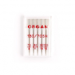 Иглы для бытовых швейных машин ORGAN универсальные №70-100, уп.5 игл