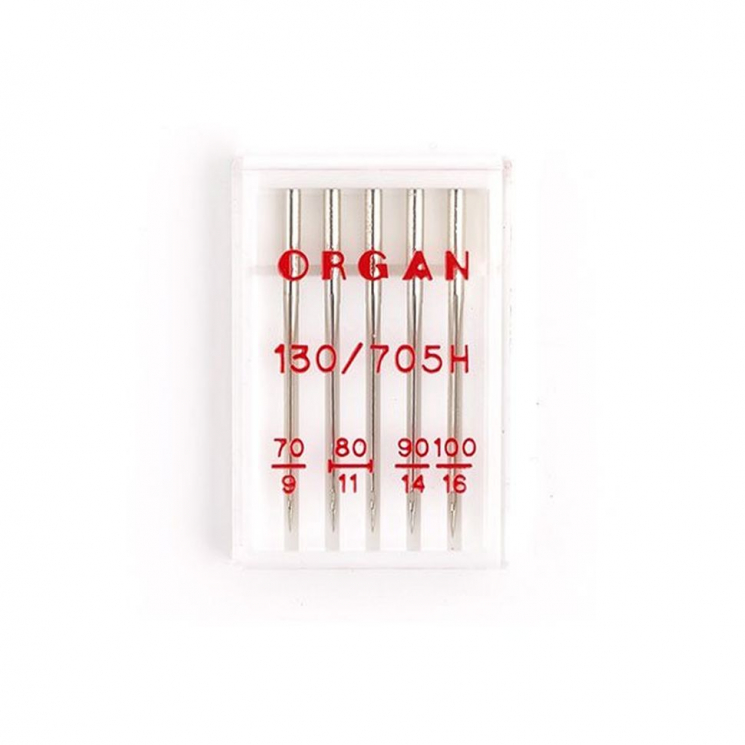Иглы для бытовых швейных машин ORGAN универсальные №70-100, уп.5 игл