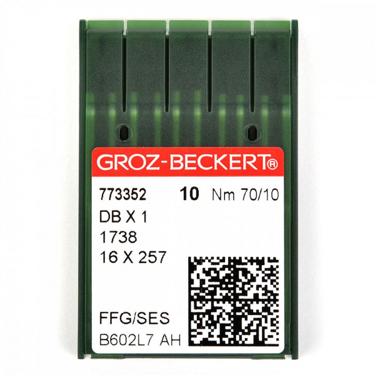 Игла для промышленных швейных машин Groz-Beckert DBx1/1738/16x257 FFG  №70 уп.10 шт. арт.773352