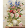 Картины мозаикой Molly арт.KM0245 Бузин. Букет в белой вазе (37 цветов) 40х50 см