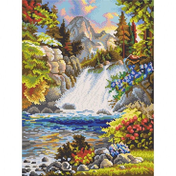 Рисунок на канве КОНЁК арт. 7814 У водопада 29х39 см