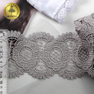 Кружево гипюр KRUZHEVO арт.TR.16GB2007 шир.90мм цв.5 серый уп.9м