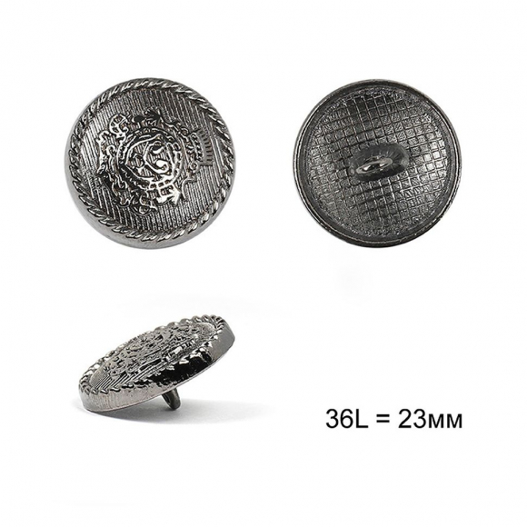 Пуговицы металлические С-ME309 цв.никель 36L-23мм, на ножке, 12шт