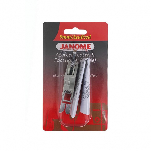 Лапка для бытовых швейных машин Janome 9 мм, Acufeed верхний транспортер с адаптером (узкая)