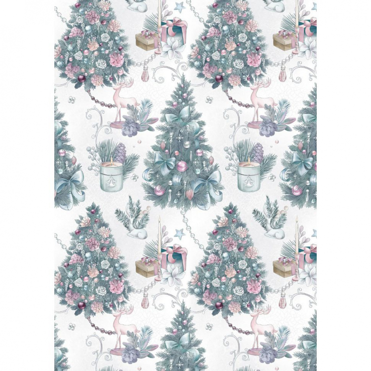 Ткань для пэчворка PEPPY Новогоднее Волшебство 135 г/м? 100% хлопок цв.НВ-12 белый уп.50х50 см