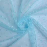 Фатин горошек мягкий шир.160см  100% полиэстер арт.TBY-1907-22 цв.голубой диаметр горошин 0,6см рул.15м