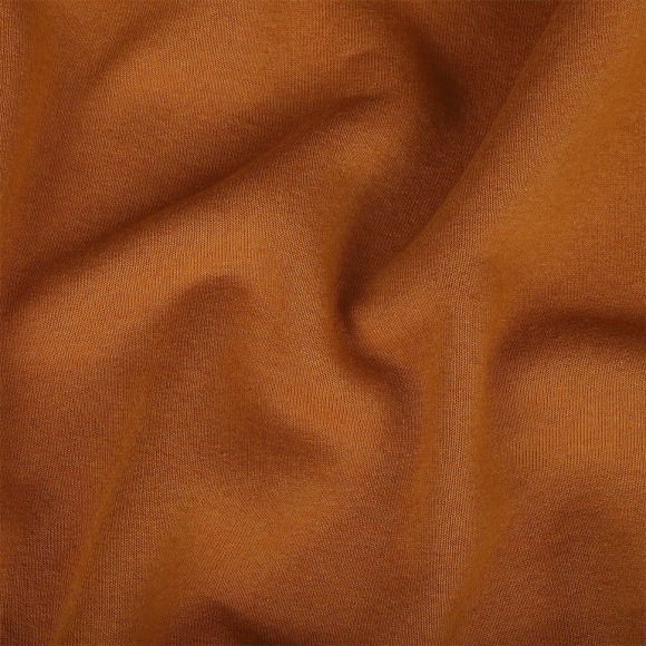 Ткань трикотаж Футер 3х нитка начес хлопок 320г пенье 185см горчица 18-1160 рул.30-60м