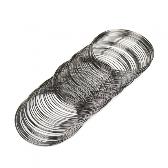 Проволока с Памятью "Мемори" стальная для браслетов ?0,6мм арт.ТВ HET-17 цв.черный никель 100 витков