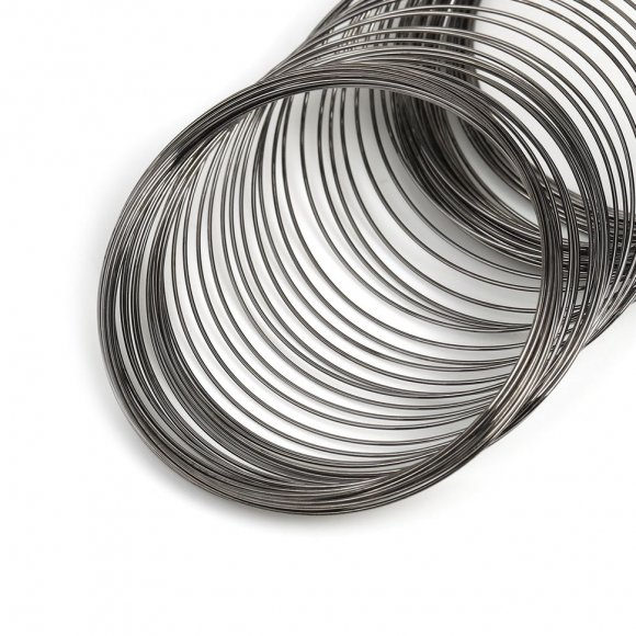 Проволока с Памятью "Мемори" стальная для браслетов ?0,6мм арт.ТВ HET-17 цв.черный никель 100 витков