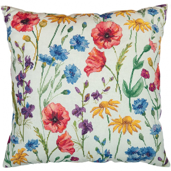 Набор для вышивания PANNA арт. PAN.PD-7329 Подушка. Маки и Эхинацея 40х40 см