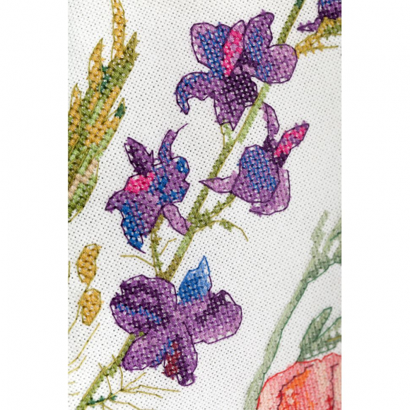 Набор для вышивания PANNA арт. PAN.PD-7329 Подушка. Маки и Эхинацея 40х40 см