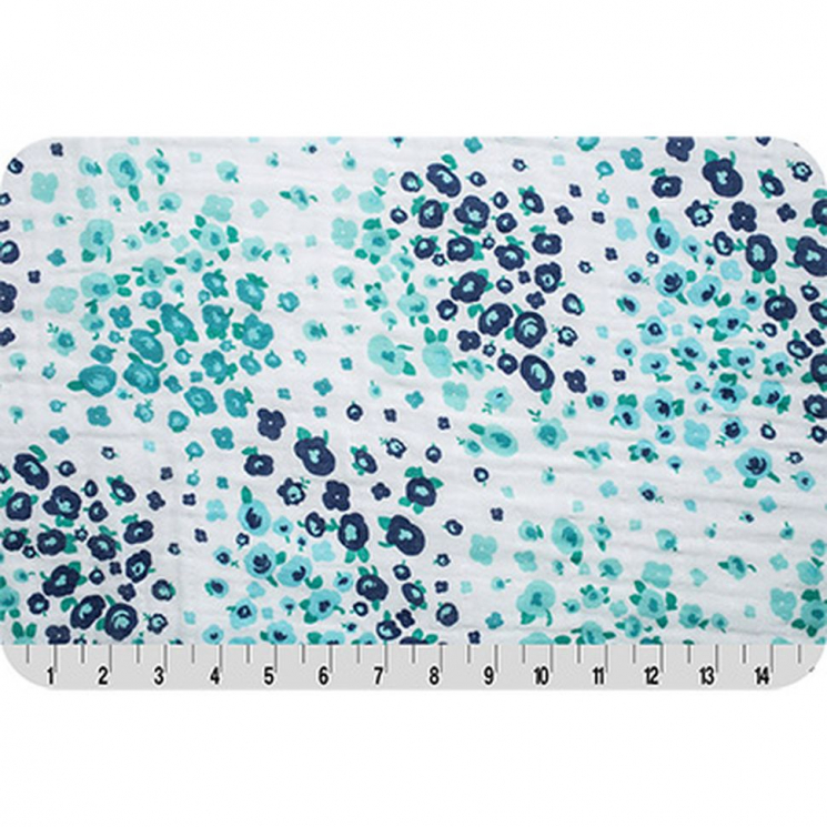 Ткань для пэчворка PEPPY Embrace (марлевка) 120 г/м? 100% хлопок цв.floral fields teal уп.100х125 см