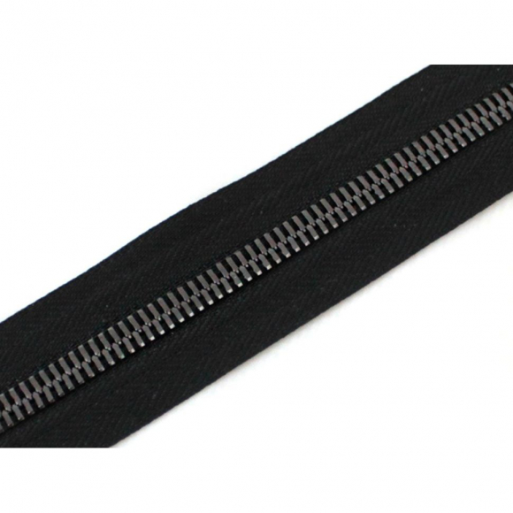 Молния рулонная металл №5СТ черный никель цв.D580 черный уп.5м