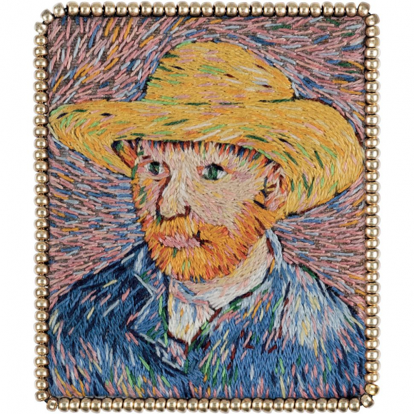Набор для вышивания PANNA Живая картина арт. MET-JK-2260 Брошь. Автопортрет в соломенной шляпе 5х6 см