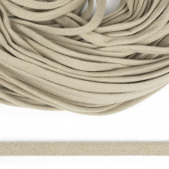 Шнур плоский х/б 15мм классическое плетение цв.004 бежевый уп.50 м