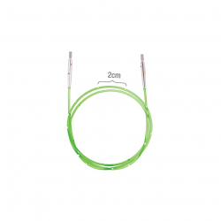 42177 Knit Pro Тросик для съемных спиц SmartStix, длина 126см (готовая длина спиц 150см), неоновый зеленый