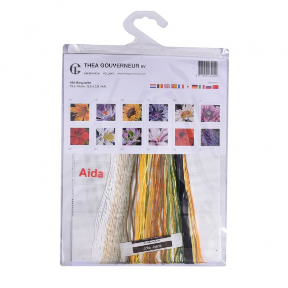 38245_Набор для вышивания "Ромашка", канва аида 18 ct