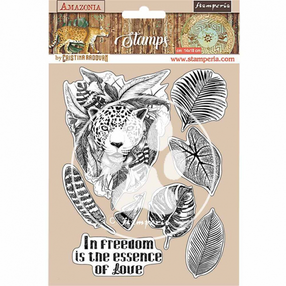 168442_Штамп на резиновой основе HD "Амазония - ягуар"