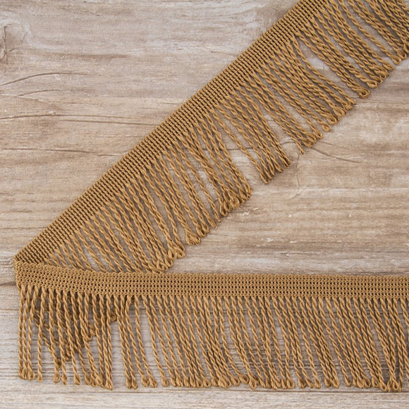 Бахрома витая, 60 мм, цвет темно-бежевый теплый