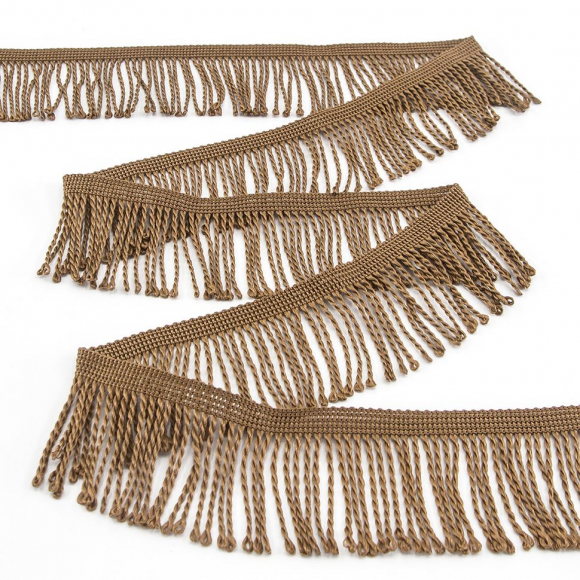 Бахрома витая, 60 мм, цвет темно-бежевый теплый